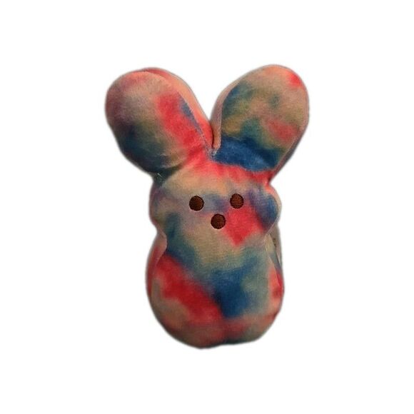 PEEPS Just Born Tie Dye Bunny Small Plush Stuffed Animal Colorful 4 5" Toy Kids - Picture 1 of 5